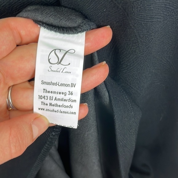 Smashed Lemon NWT Black Dress W/Gold Buttons - Picture 7 of 8